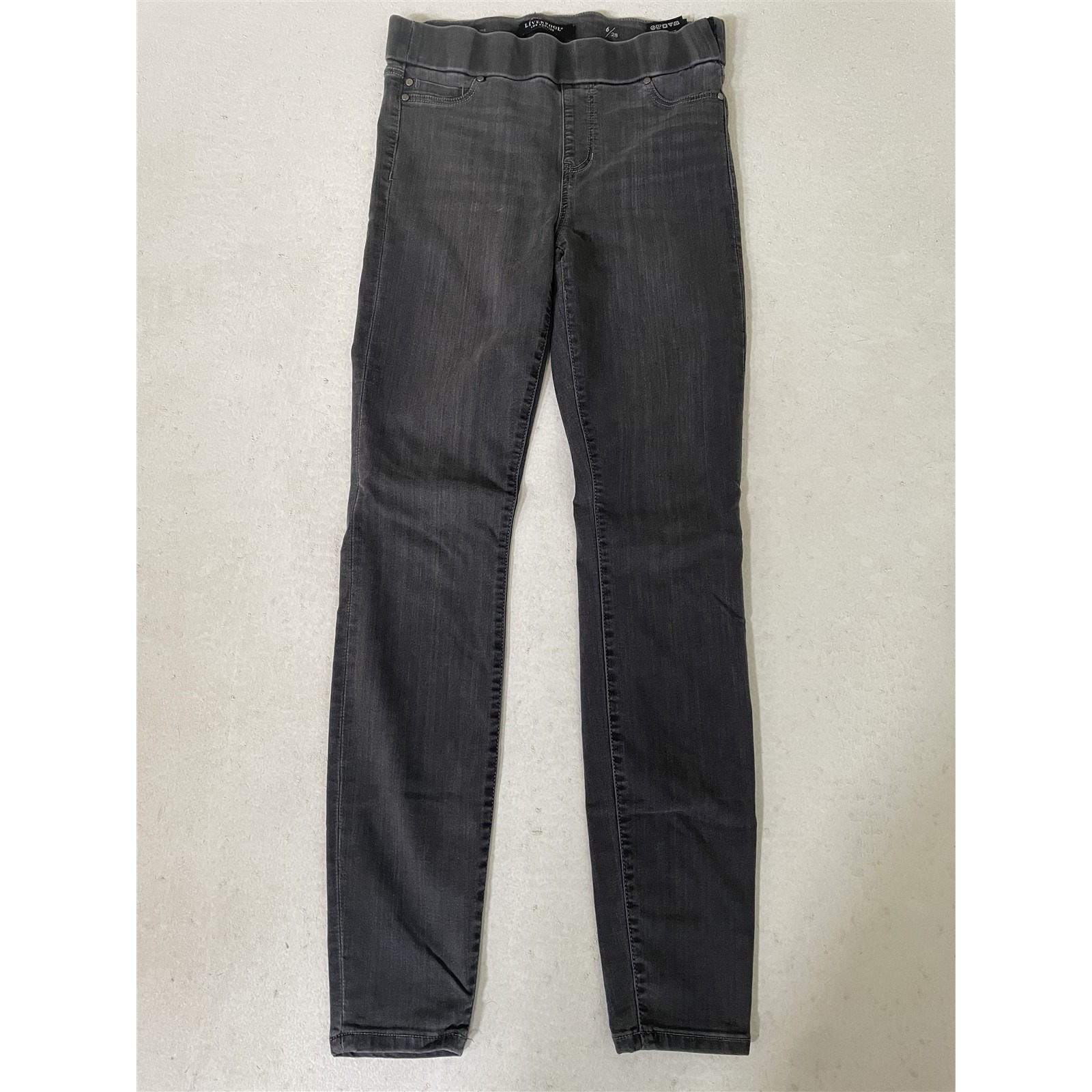 Liverpool Jeans 6/28 Pull On Skinny Gray Stretch Denim Womens Jeans